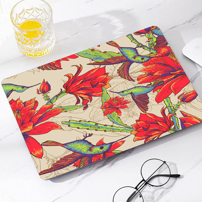 Hummingbird in flowers | Macbook case customizable