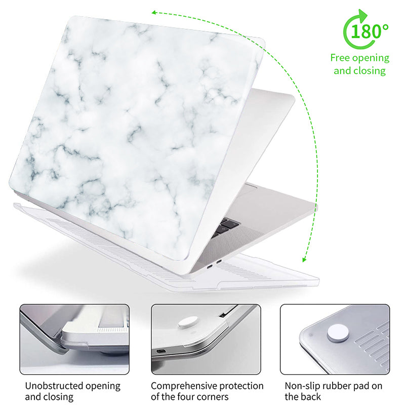 White Light-grained Marble | Macbook Air&Pro case customizable
