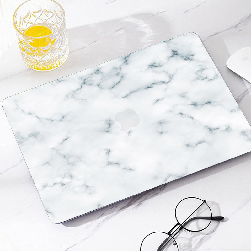 White Light-grained Marble | Macbook Air&Pro case customizable