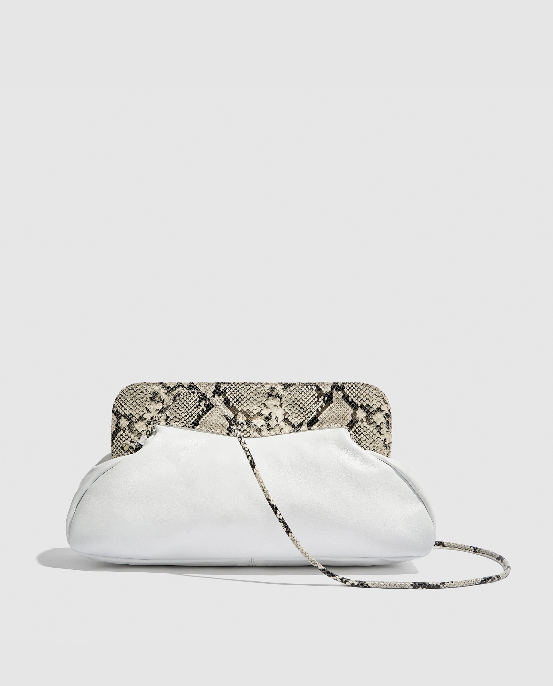 Constanza Maxi Clutch | White & Python