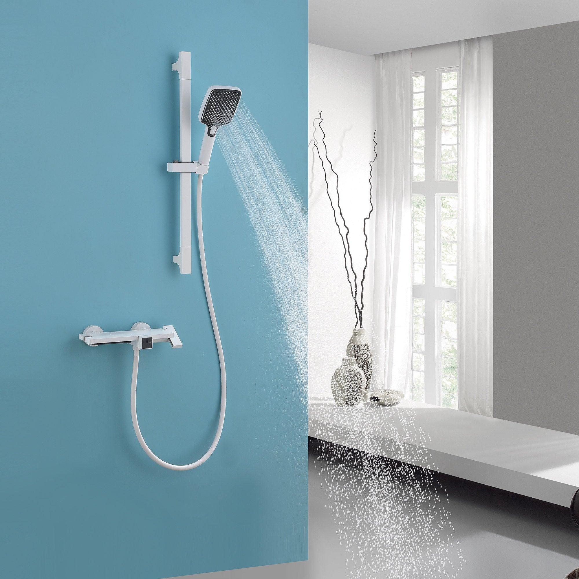 Modern Bath Faucet Wall Mounted Bath Faucet Set with Handheld Shower Sprayer