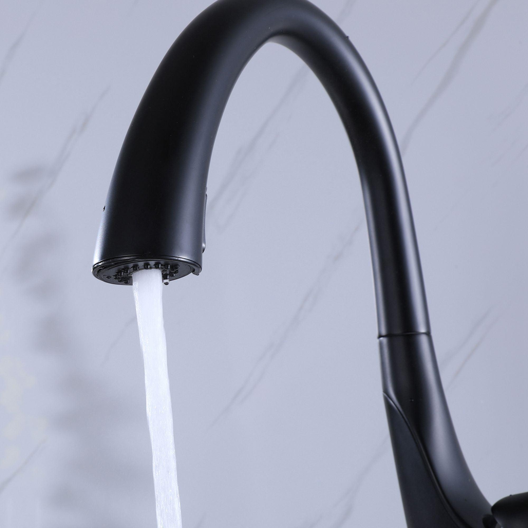 Single Handle Matte Black Kitchen Faucet Single Level Stainless Steel Kitchen Sink Faucets