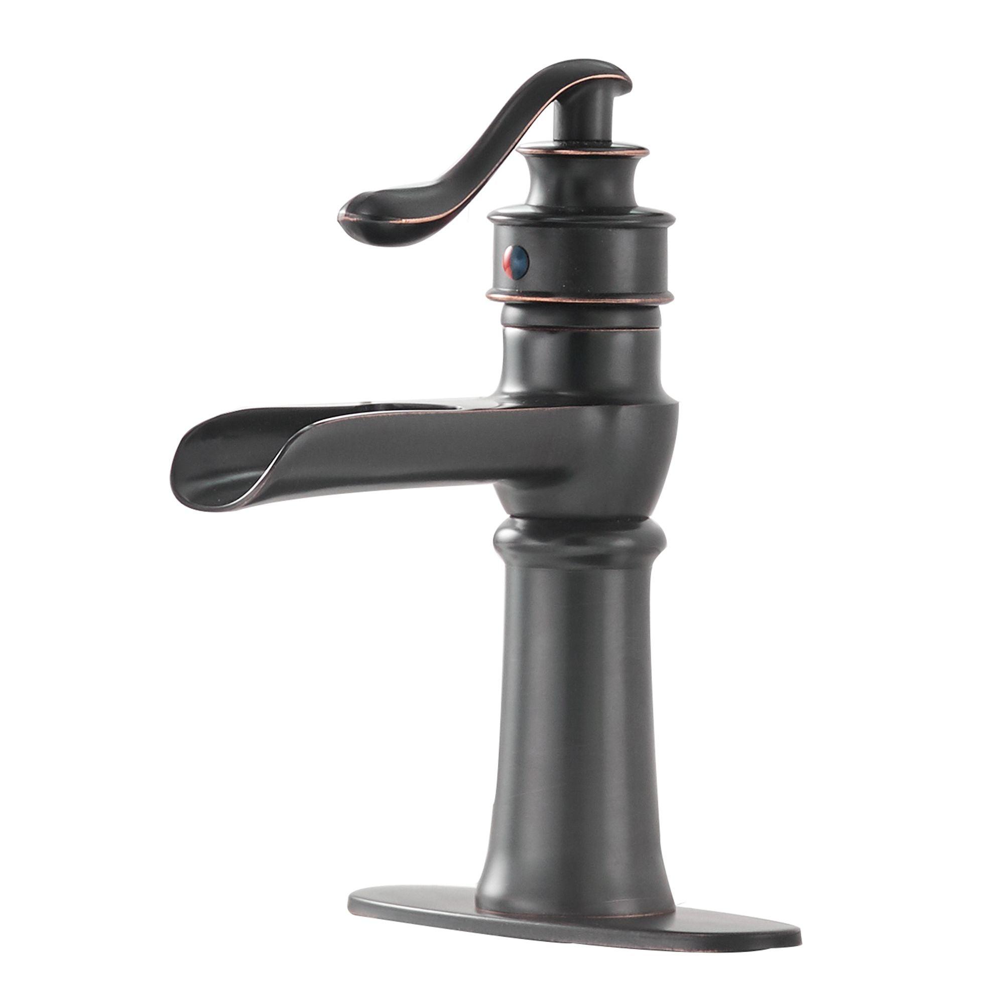 Parrot Uncle Oil Rubbed Bronze 1-handle Single Hole WaterSense High-arc Bathroom Sink Faucet with Deck Plate