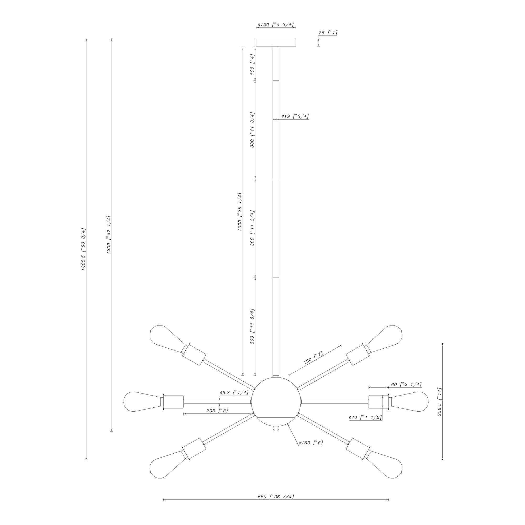 Yervant 18-Light Brass Sputnik Sphere Chandelier