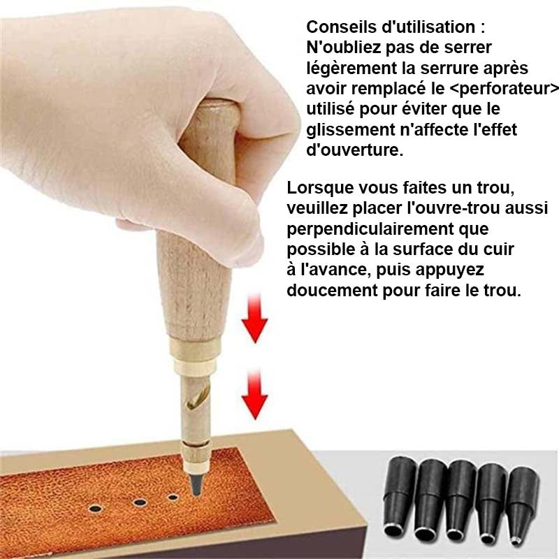 Outil de perforation en cuir bricolage Poinçon rotatif