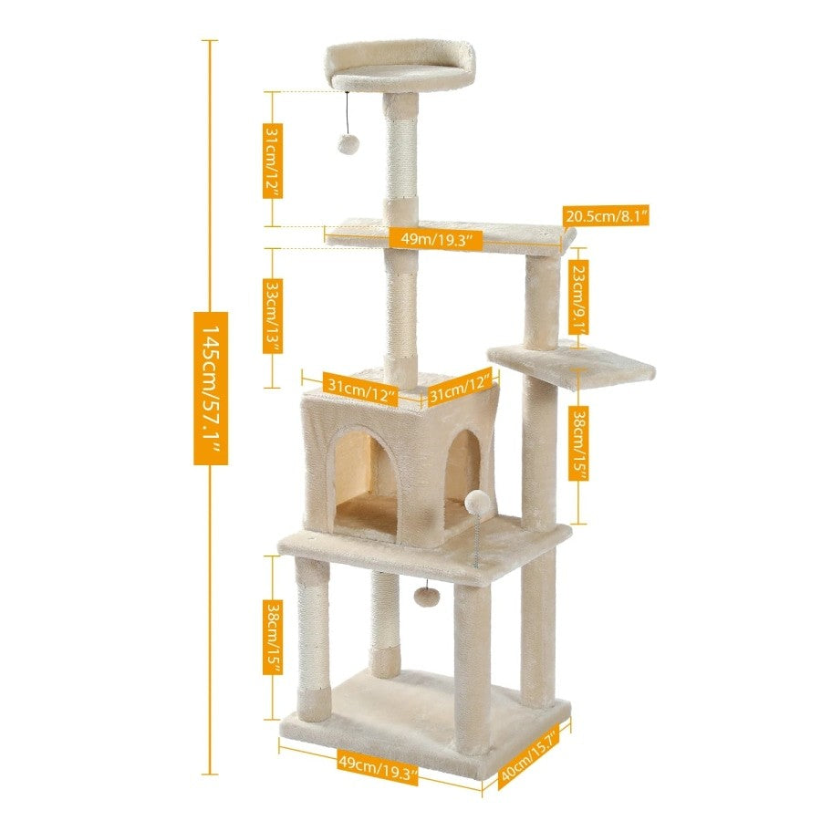 Multi-Level Park Type Cat Tree Tower with Scratching Post