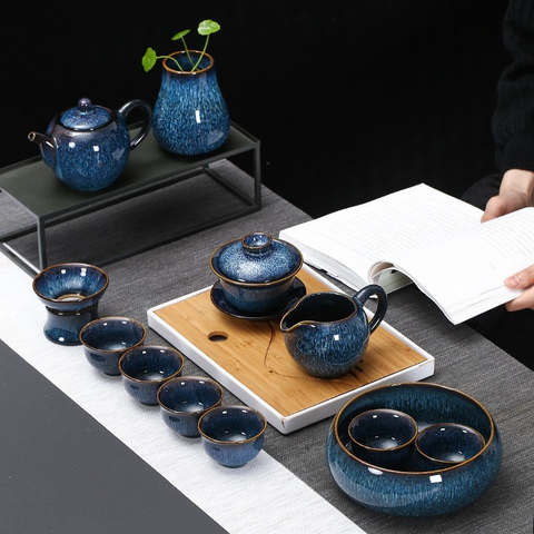 Art Tea Cup JianZhan Tenmoku Tea Set Starry Sky