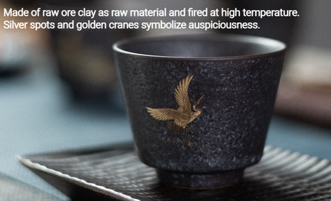 Art Tea Cup JianZhan Tenmoku Silver Spot Tea Set