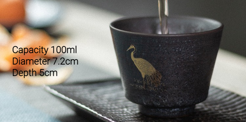 Art Tea Cup JianZhan Tenmoku Silver Spot Tea Set