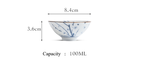 Art Tea Cup Blu & White Porcelain