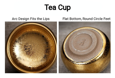 Art Tea Cup JianZhan Tenmoku Gilt Tea Set