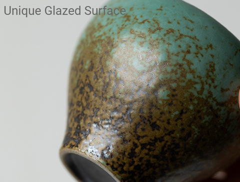 Art Tea Cup JianZhan Tenmoku Tea Cup Green lotus