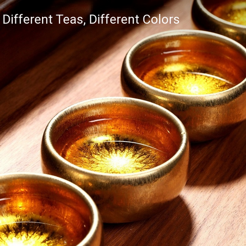 Art Tea Cup JianZhan Tenmoku Gilt Tea Set