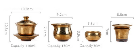 Art Tea Cup JianZhan Tenmoku Gilt Tea Set