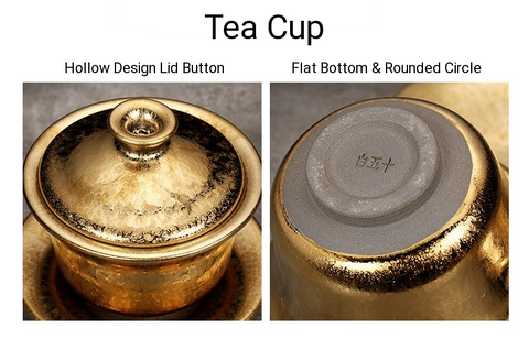 Art Tea Cup JianZhan Tenmoku Gilt Tea Set