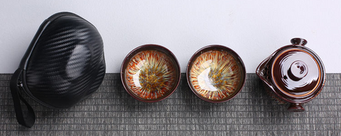 Art Tea Cup JianZhan Tenmoku Tea Set Firefly