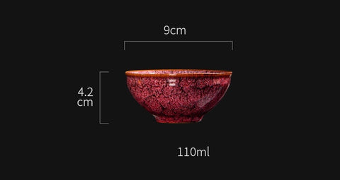 Art Tea Cup Four Seasons JianZhan Tenmoku Set