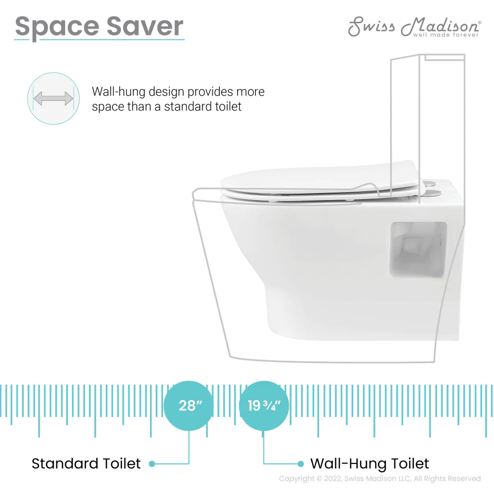 Swiss Madison - Ivy II Wall-Hung Elongated Toilet Bowl - SM-WT475