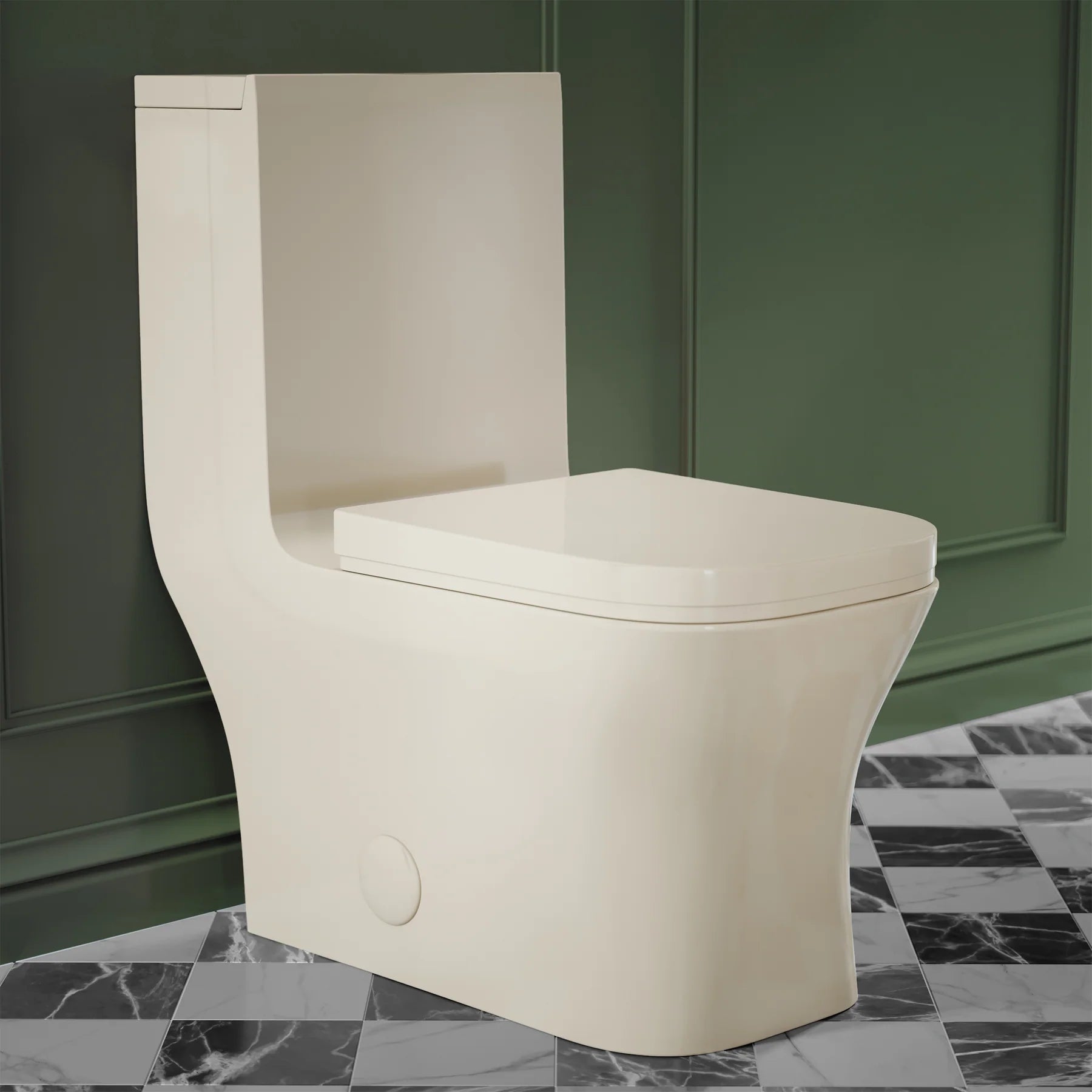 Swiss Madison Concorde One-Piece Square Toilet Dual-Flush 1.1/1.6 gpf in Bisque - SM-1T106BQ