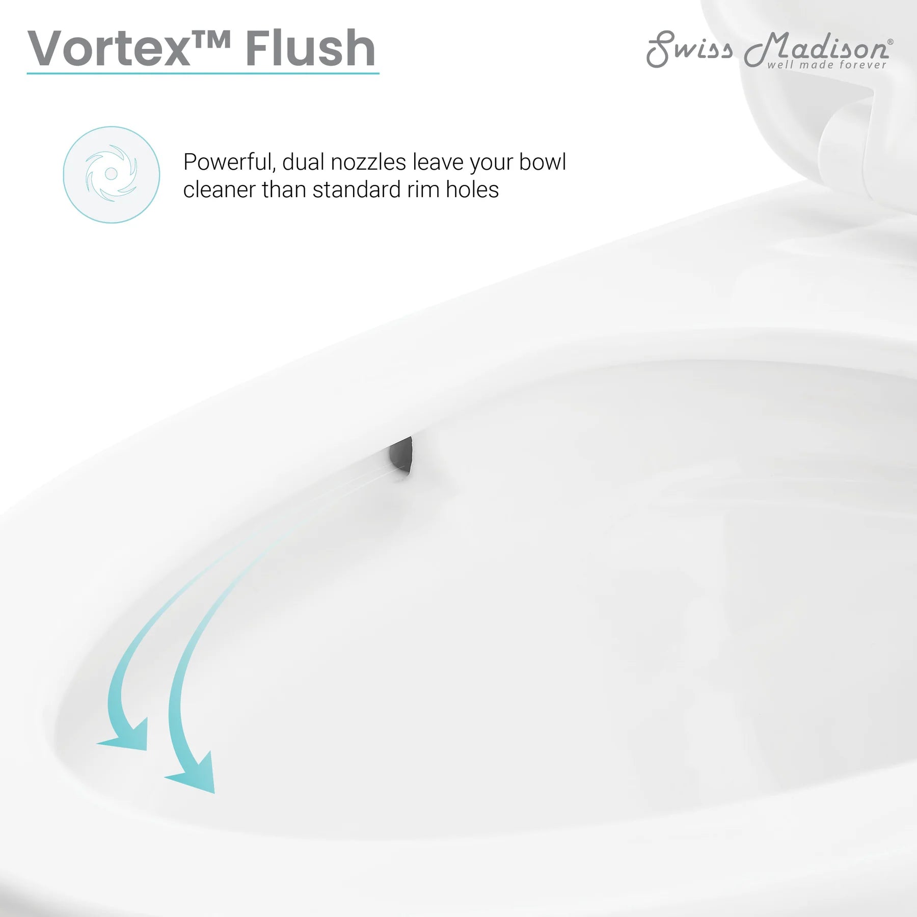 Swiss Madison Beau ?One-Piece Elongated Toilet Vortex? Dual-Flush 1.1/1.6 gpf - SM-1T115