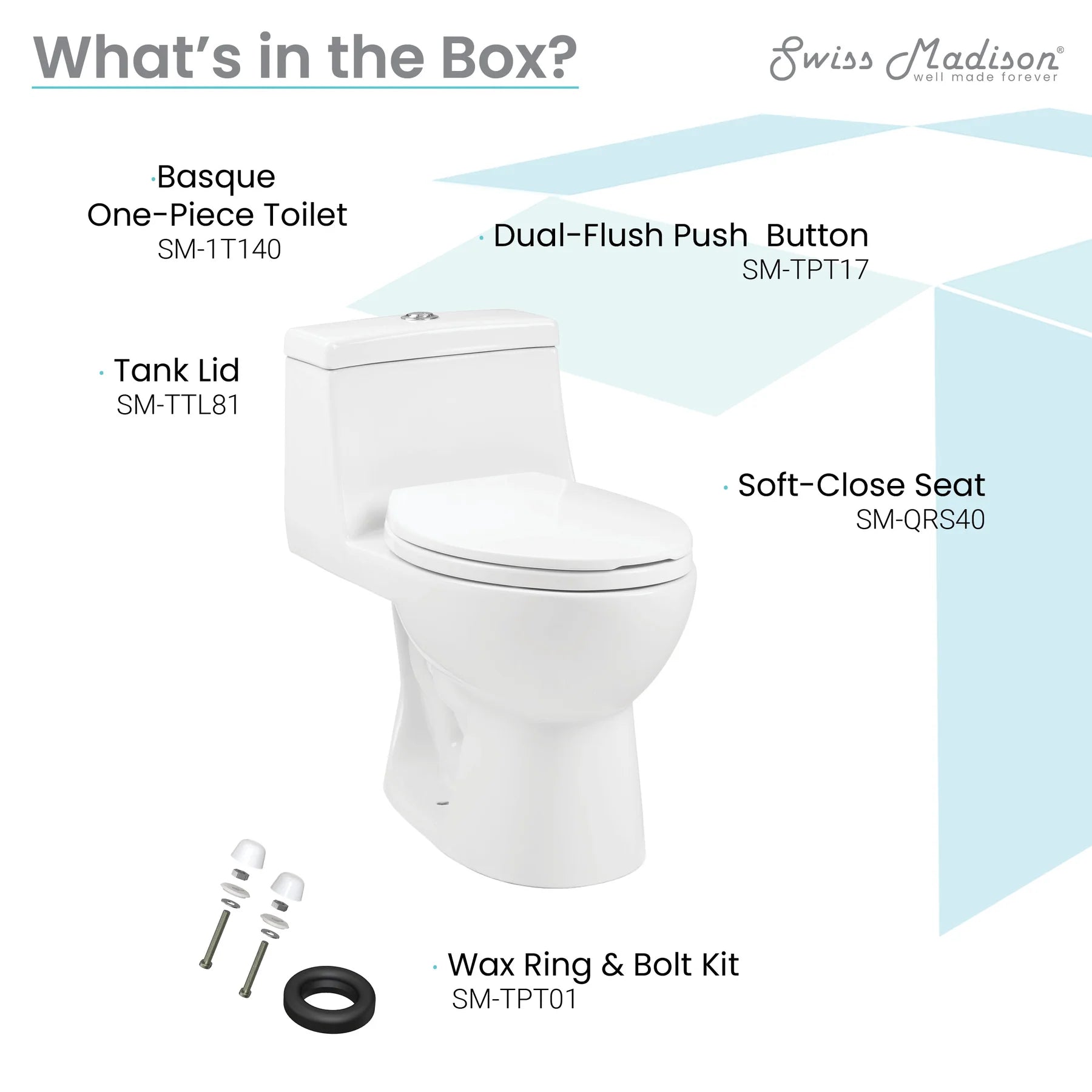 Swiss Madison Basque One-Piece Elongated Toilet Dual-Flush 1.1/1.6 gpf 3-Pack - SM-1T140-3