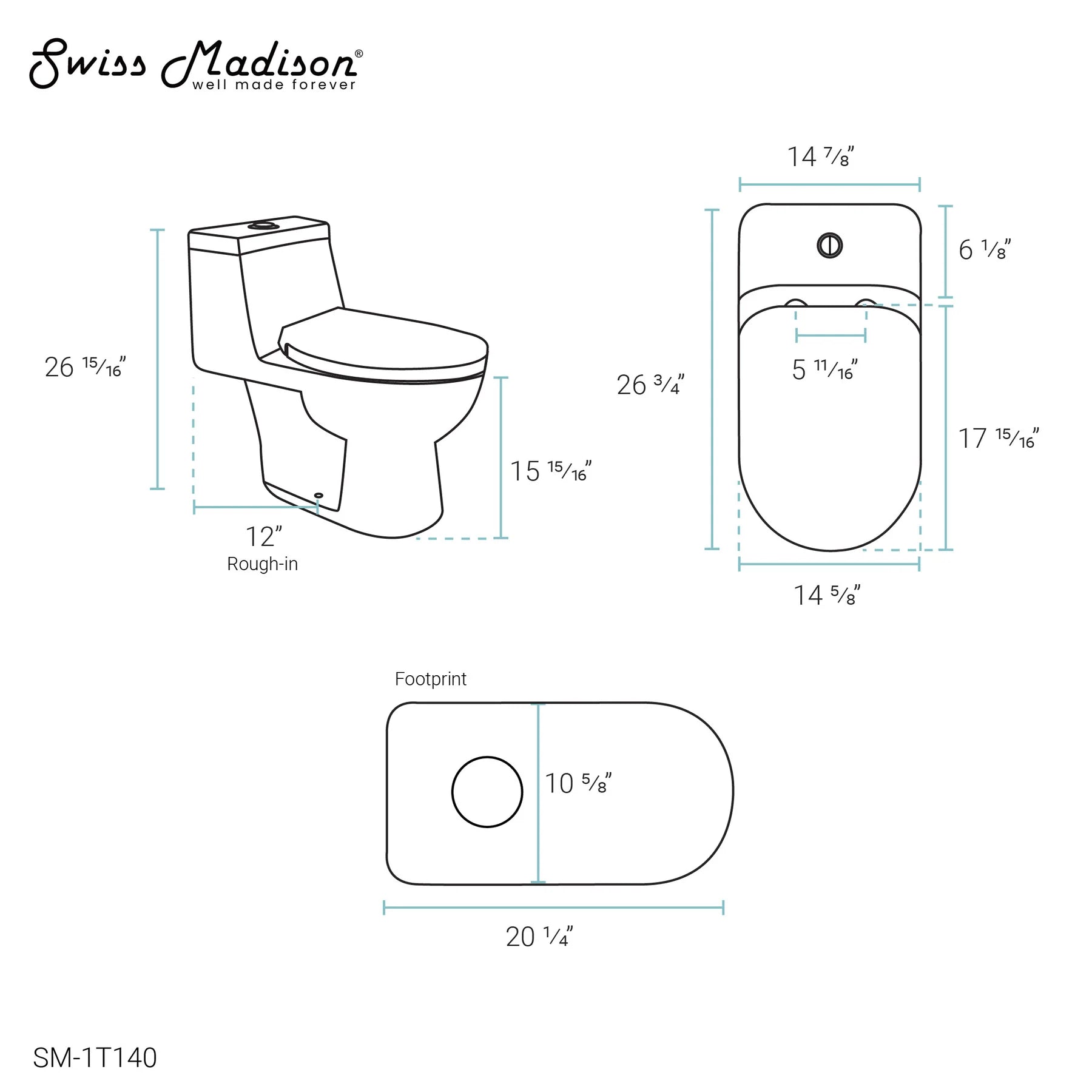 Swiss Madison Basque One-Piece Elongated Toilet Dual-Flush 1.1/1.6 gpf 3-Pack - SM-1T140-3