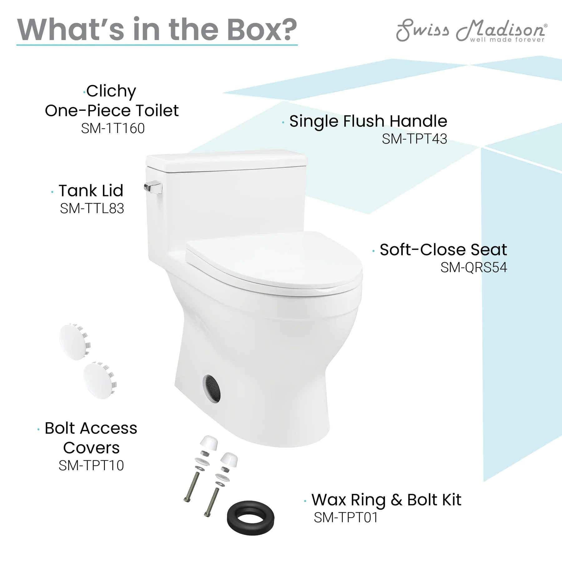 Swiss Madison Clichy One-Piece Elongated Toilet Side Flush 1.28 gpf - SM-1T160