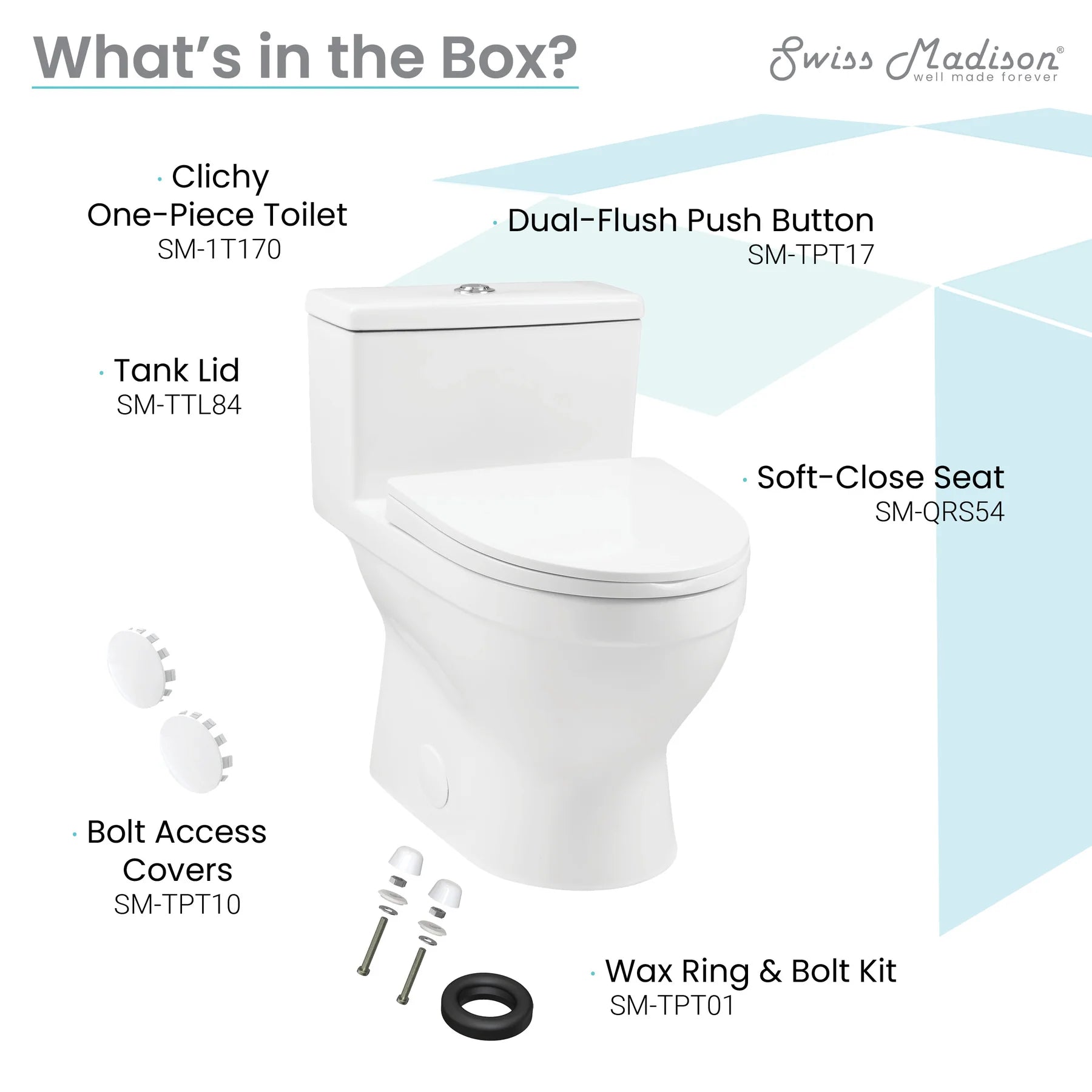 Swiss Madison Clichy One-Piece Elongated Toilet Dual-Flush 1.1/1.6 gpf - SM-1T170