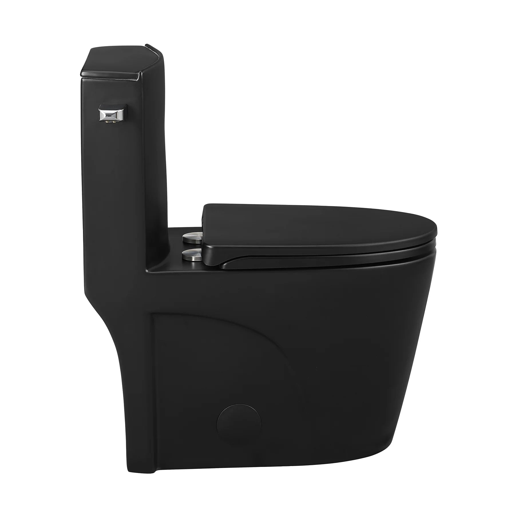 Swiss Madison St. Tropez One-Piece Elongated Toilet Vortex? Side Flush 1.28 gpf in Matte Black - SM-1T253MB