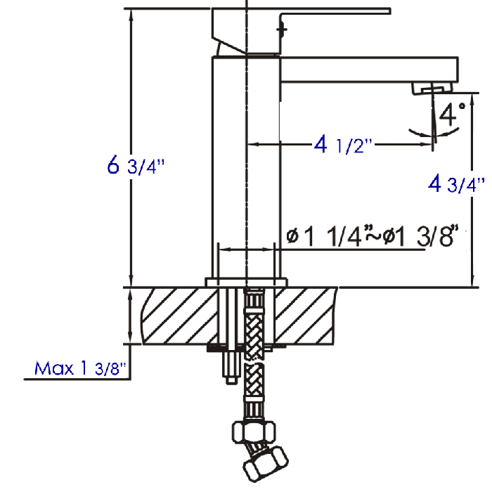 ALFI Single Lever Square Bathroom Faucet Polished or Brushed - AB1229