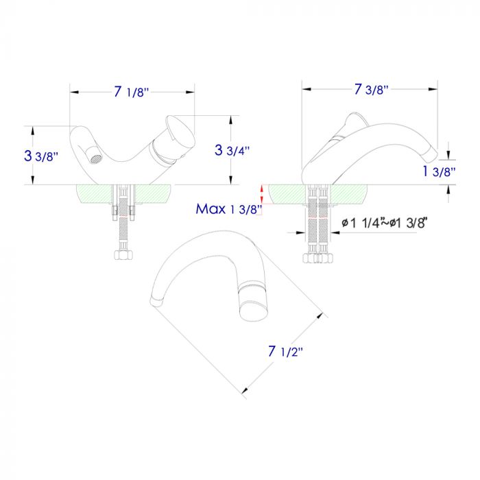 ALFI Single Lever Wave Bathroom Faucet Polished or Brushed - AB1572