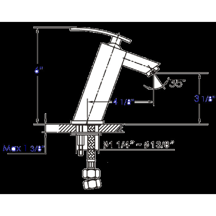 ALFI Single Lever Slanted Bathroom Faucet Polished or Brushed - AB1628