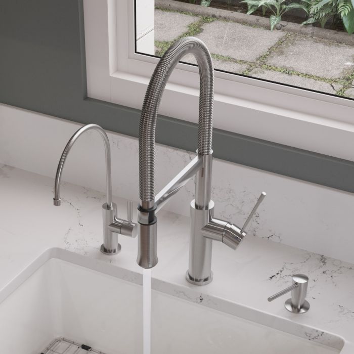 ALFI Brushed Gooseneck Single Hole Kitchen Faucet - AB2015