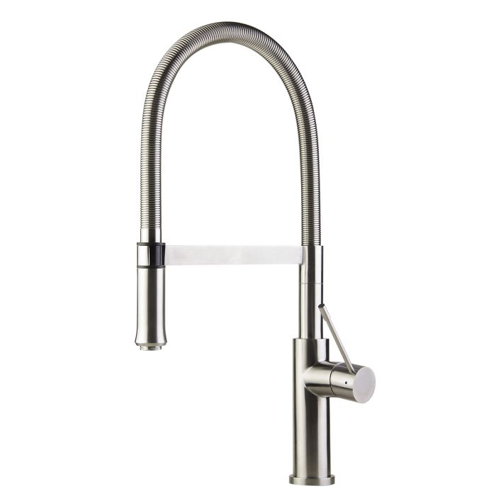 ALFI Brushed Gooseneck Single Hole Kitchen Faucet - AB2015