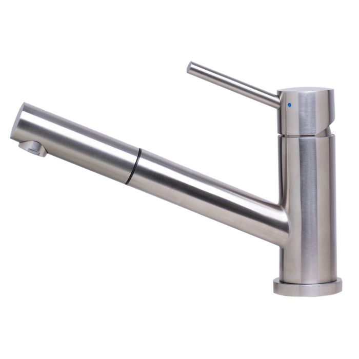 ALFI Solid Stainless Steel Pull Out Swivel Kitchen Faucet - AB2025