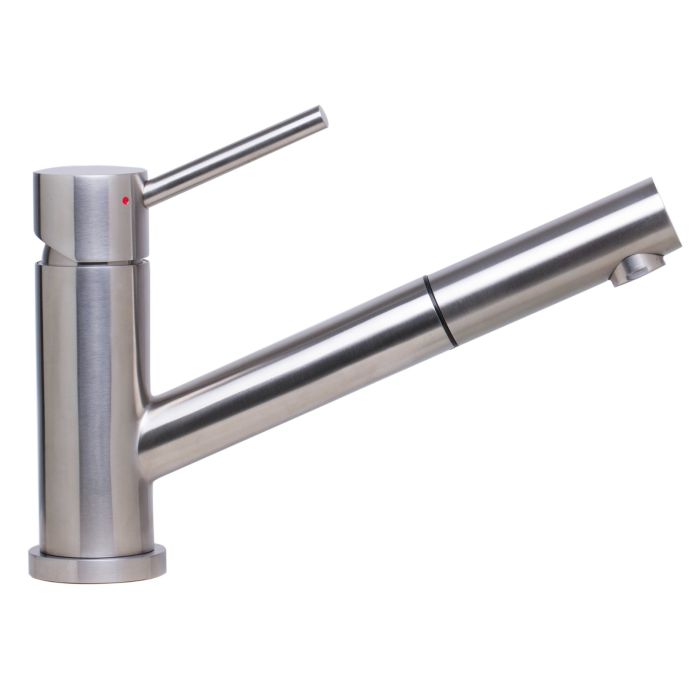 ALFI Solid Stainless Steel Pull Out Swivel Kitchen Faucet - AB2025