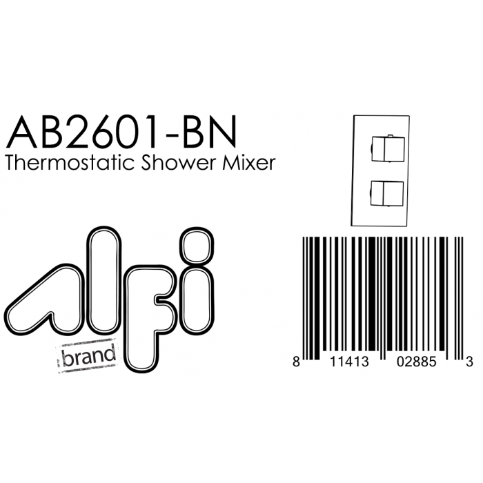 ALFI Square Knob 1 Way Bathroom Thermostatic Shower Mixer - AB2601