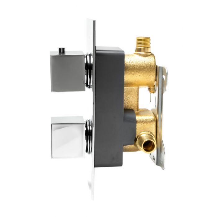 ALFI Square Knob 1 Way Bathroom Thermostatic Shower Mixer - AB2601