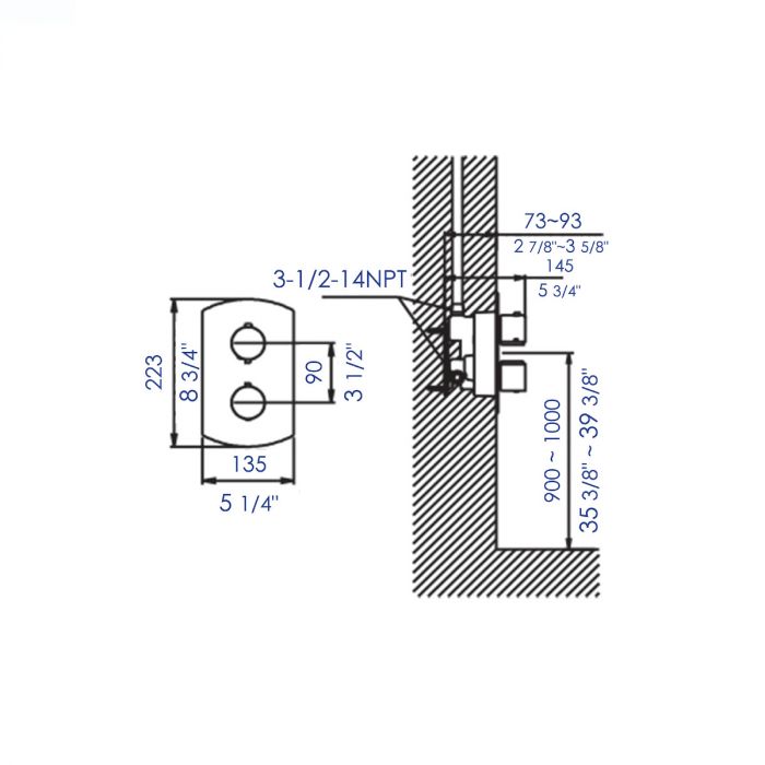 ALFI Round Knob 1 Way Thermostatic Shower Mixer - AB3809