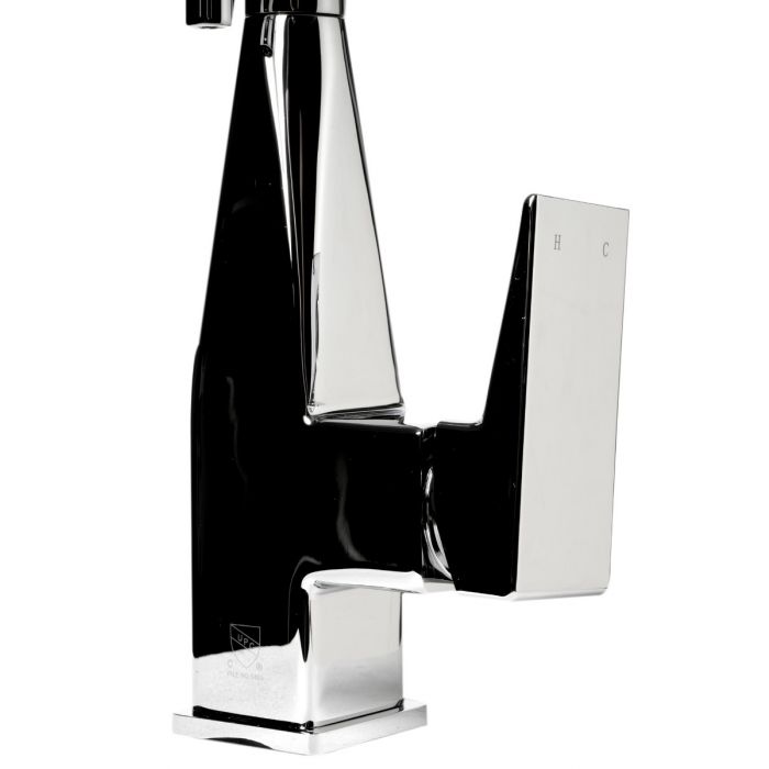 ALFI Square Kitchen Faucet with Black Rubber Stem - ABKF3023