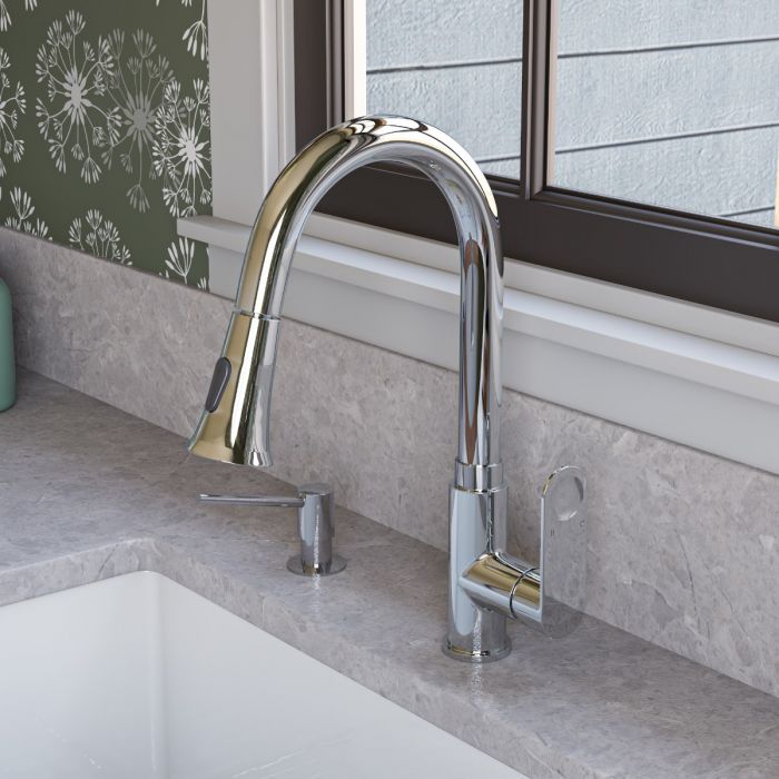 ALFI Gooseneck Pull Down Kitchen Faucet - ABKF3480