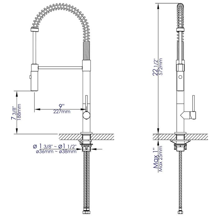 ALFI Commercial Spring Kitchen Faucet - ABKF3732