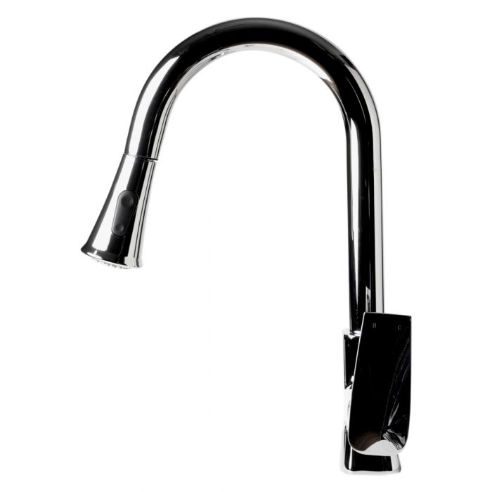 ALFI Square Gooseneck Pull Down Kitchen Faucet - ABKF3889