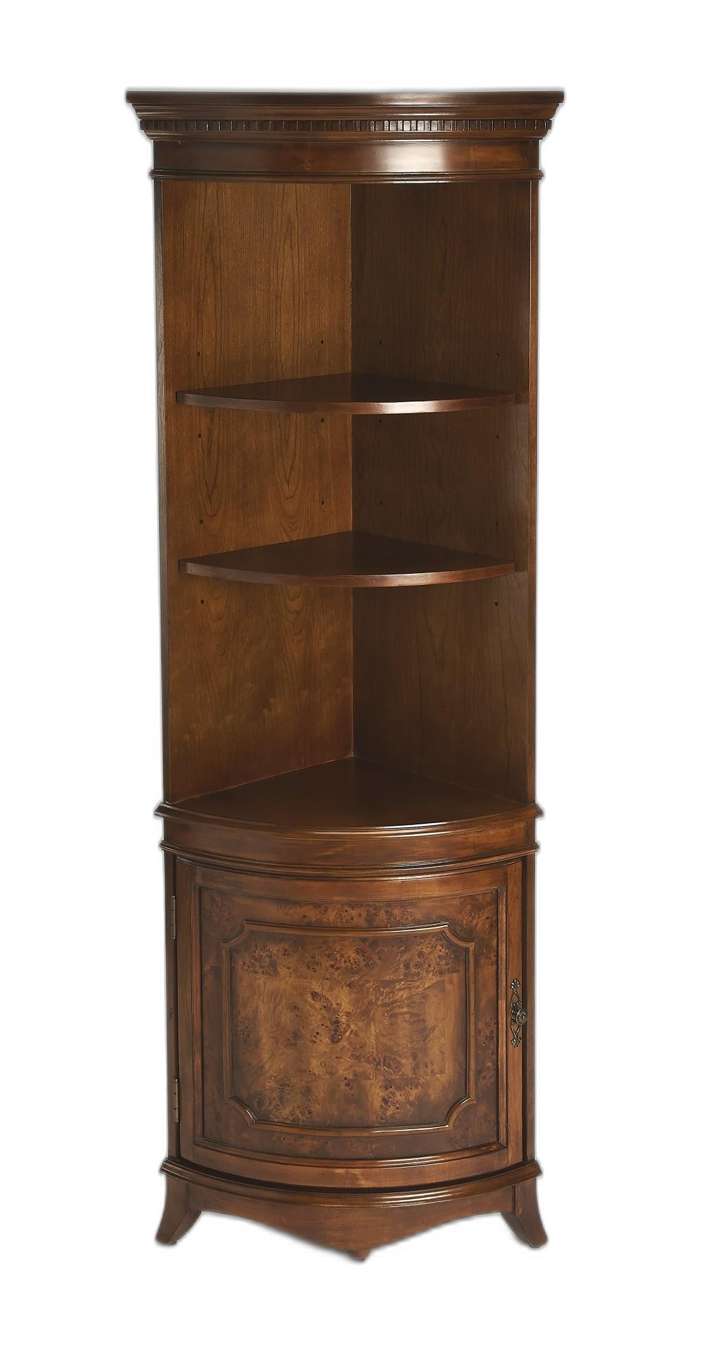 Dowling Olive Ash Burl Corner Cabinet