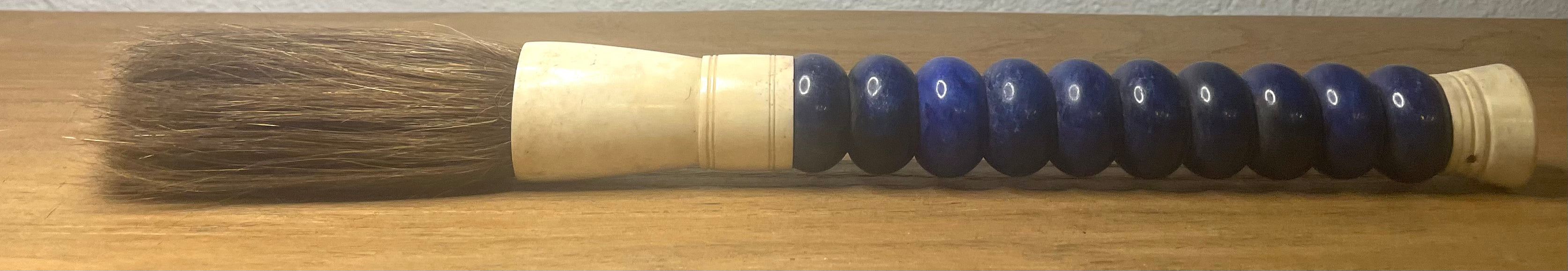 Handmade Dark Blue Jade Abacus Calligraphy Brush