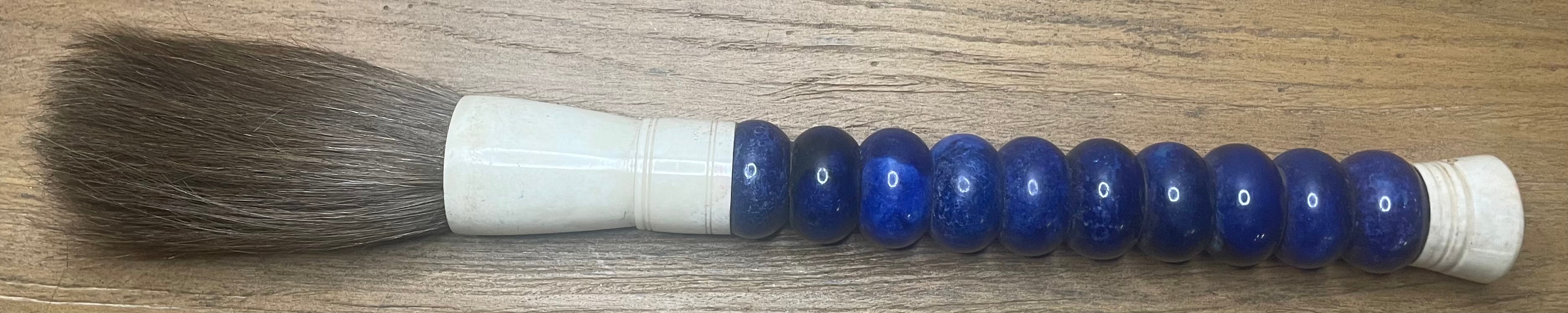 Handmade Dark Blue Jade Abacus Calligraphy Brush