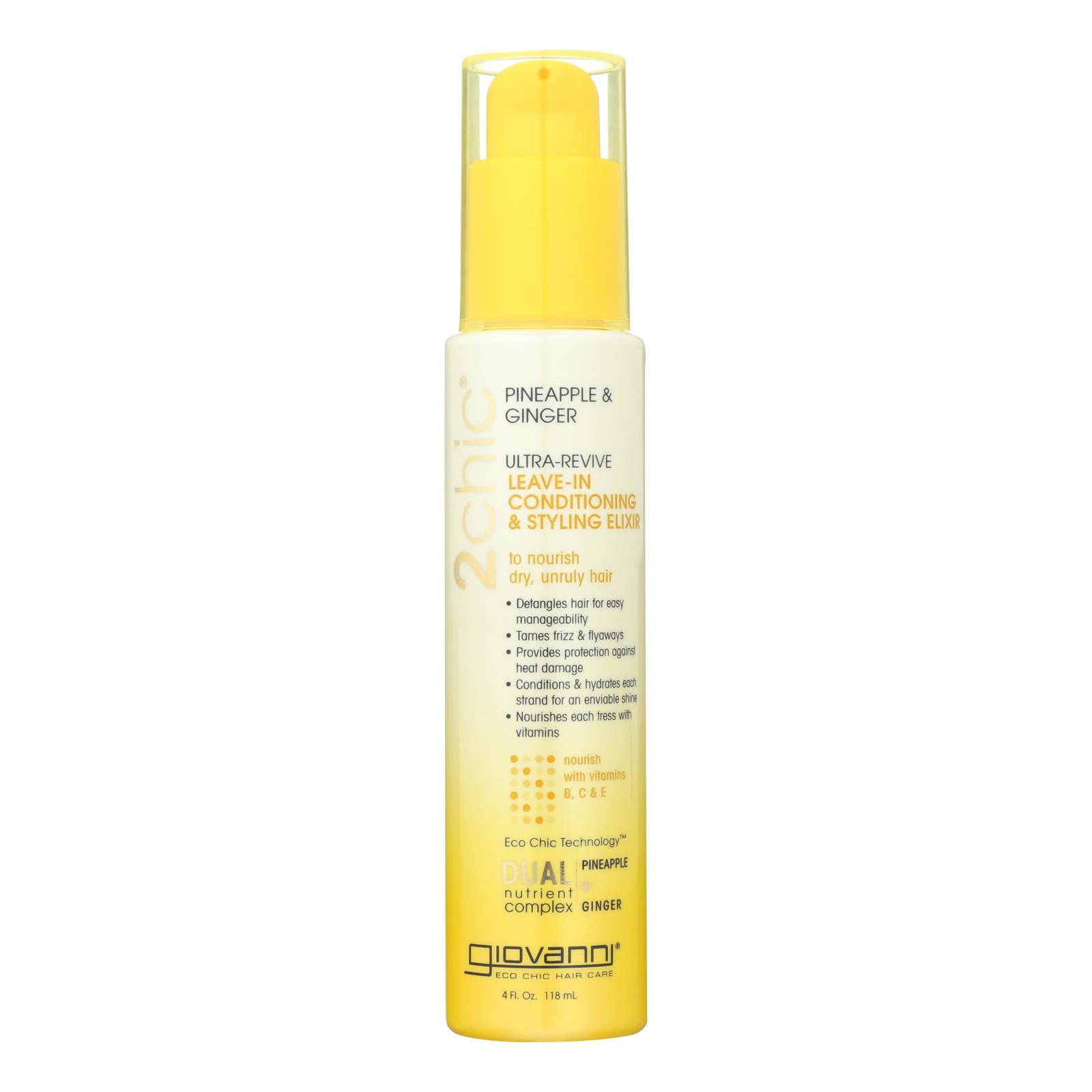 Giovanni Hair Care Products Conditioner - Pineapple And Ginger - Case Of 1 - 4 Fl Oz.