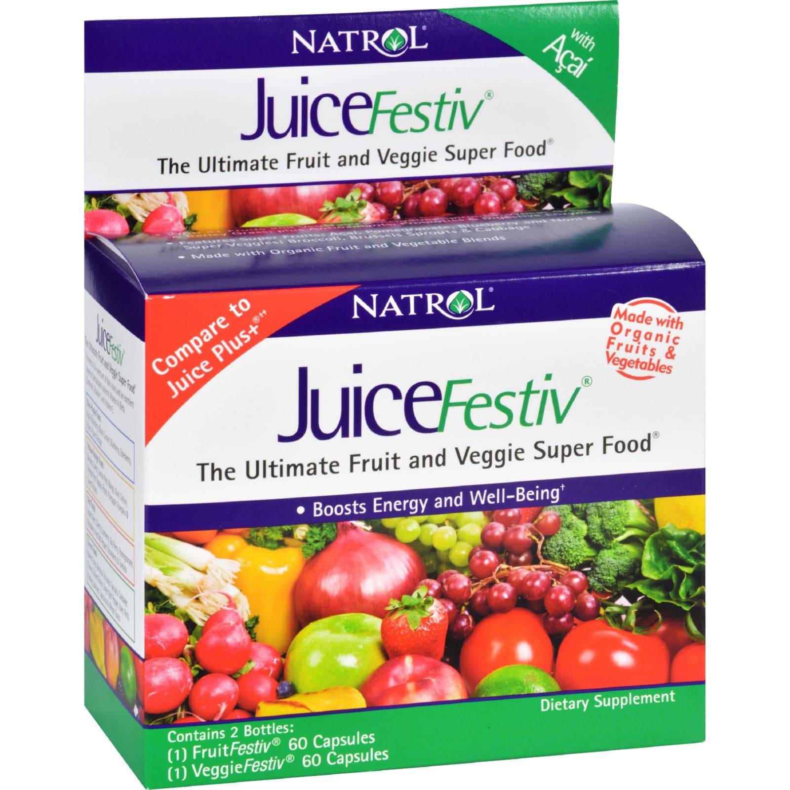 Natrol Juicefestiv And Veggiefestiv - 2 Ct - 60 Caps