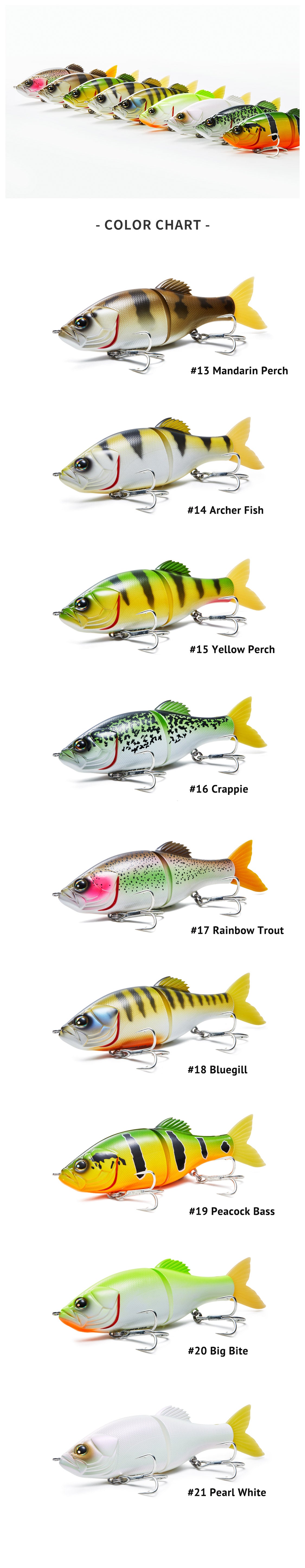 EOA Swim bait - color chart