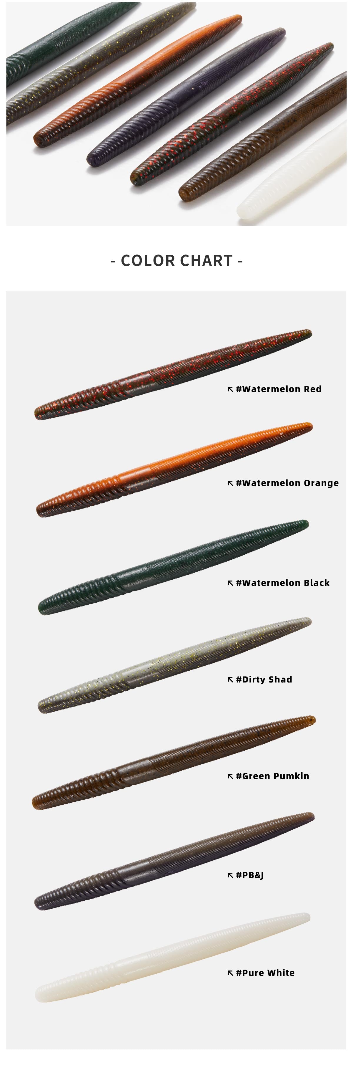 Fatty worm color chart